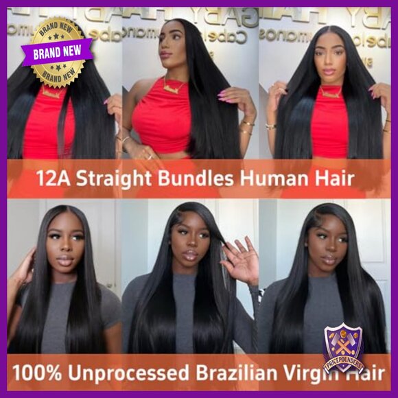 18 20 22 Inch Brazilian Virgin Hair Extensions 3 Bundles Straight Quick Weave main image 5